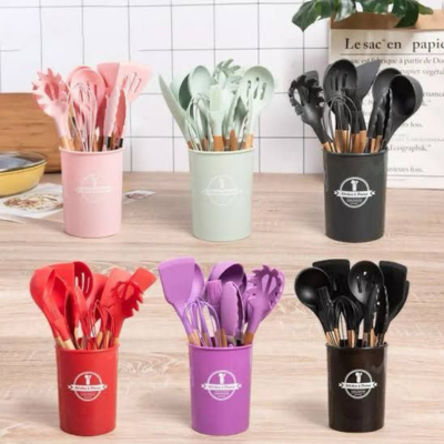 12 PCS Kitchen Silicone Spatula Utensil Set