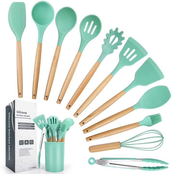 12 PCS Kitchen Silicone Spatula Utensil Set - Image 3