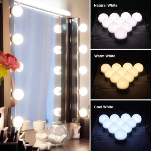 10 Bulb Vanity Light (3 Modes) USB Operated - Image 4