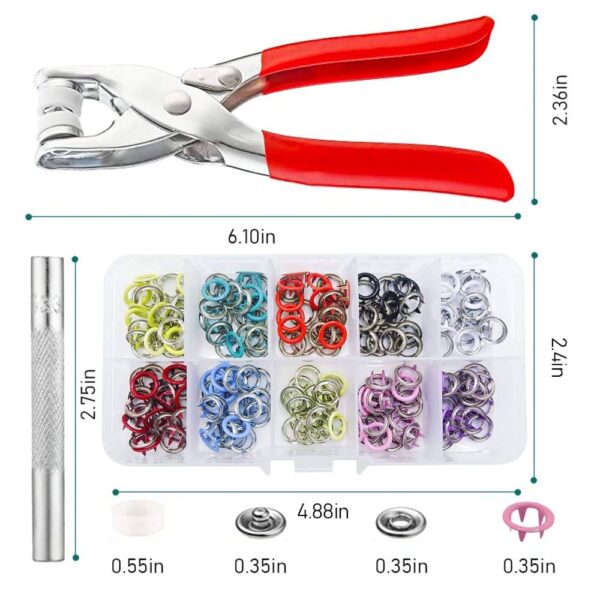 Metal Snaps Buttons with Fastener Pliers Press Tool Kit - Image 2