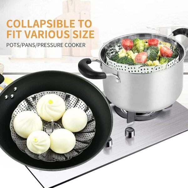 Stainless Food Folding Steamer Bowl - Image 3