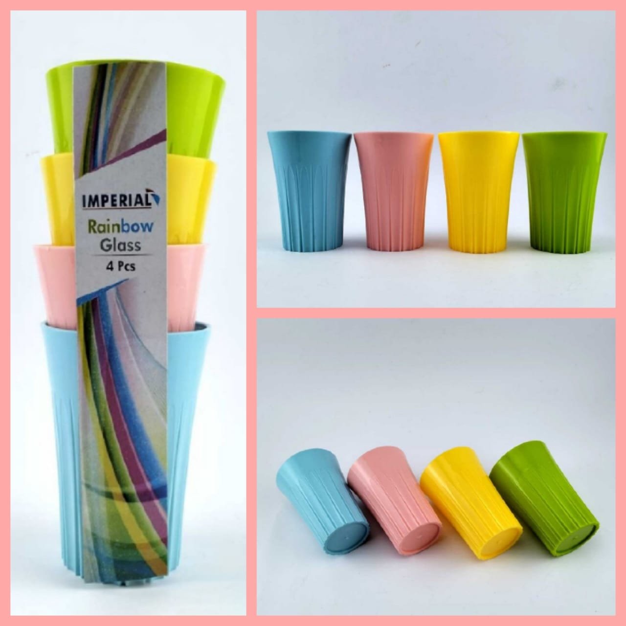 Set of 4 PCs Plastic Multi Colored Glass Pack - Image 2