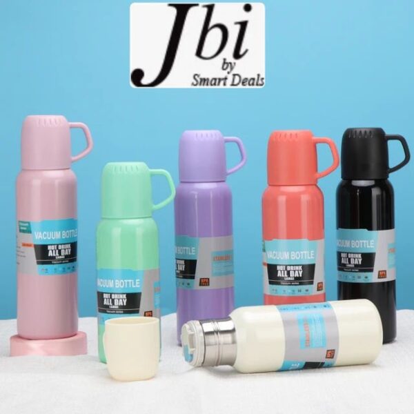 Vacuum Flask Bottle with 3 Cups - Image 2