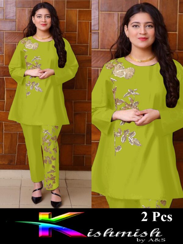 Embroidered 2 Piece Stitched Suit - Image 4
