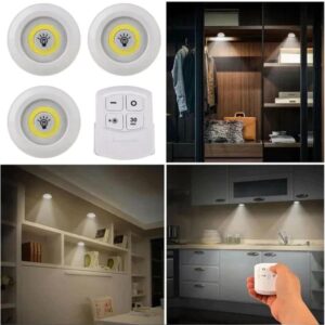 LED light with remote control set of 3
