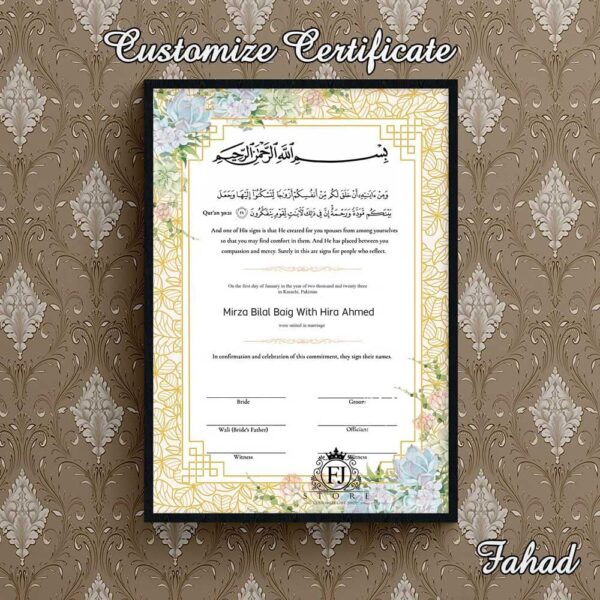 CUSTOMIZE NIKKAH CERTIFICATE - Image 16