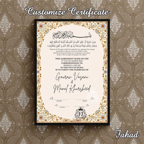 CUSTOMIZE NIKKAH CERTIFICATE - Image 8
