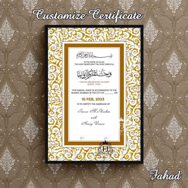 CUSTOMIZE NIKKAH CERTIFICATE - Image 4