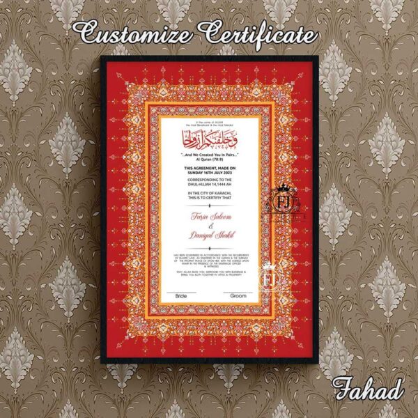 CUSTOMIZE NIKKAH CERTIFICATE - Image 3