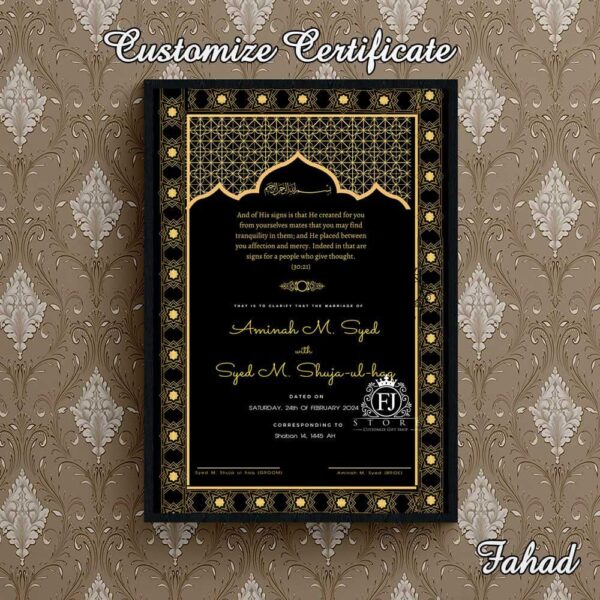 CUSTOMIZE NIKKAH CERTIFICATE