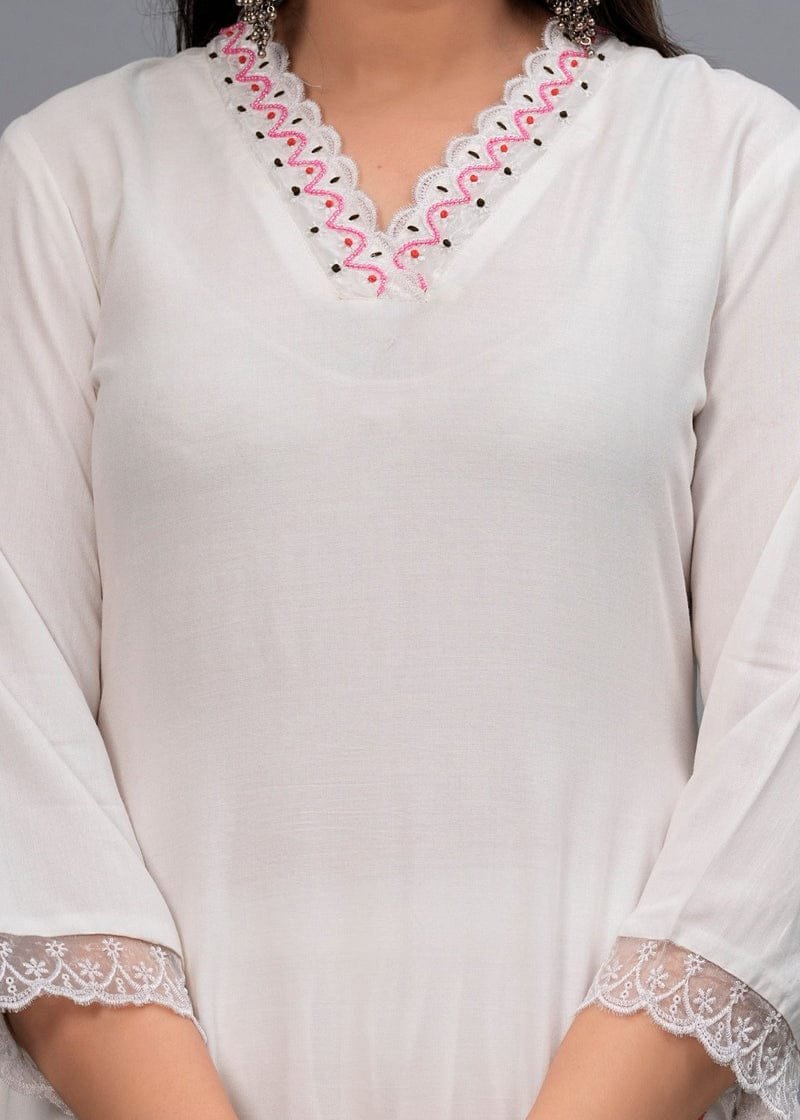 New Arrival Stitched 3 Piece Neck + Border Flower's Embroidery Suit - Image 5