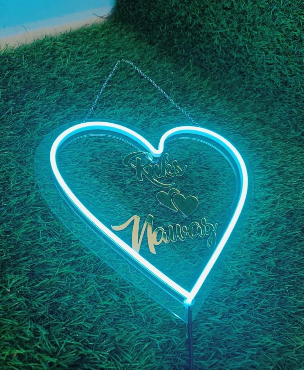 Personalized Love Couple Name With Heart Led Neon Sign Decorative Lights Wall Decor - Image 4