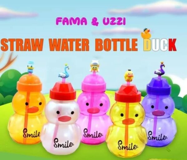 STRAW WATER BOTTLE DUCK/BEAR