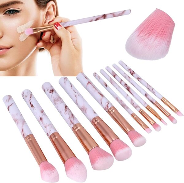 Marble Design Makeup Brush Set Pack Of 10Pcs - Image 2