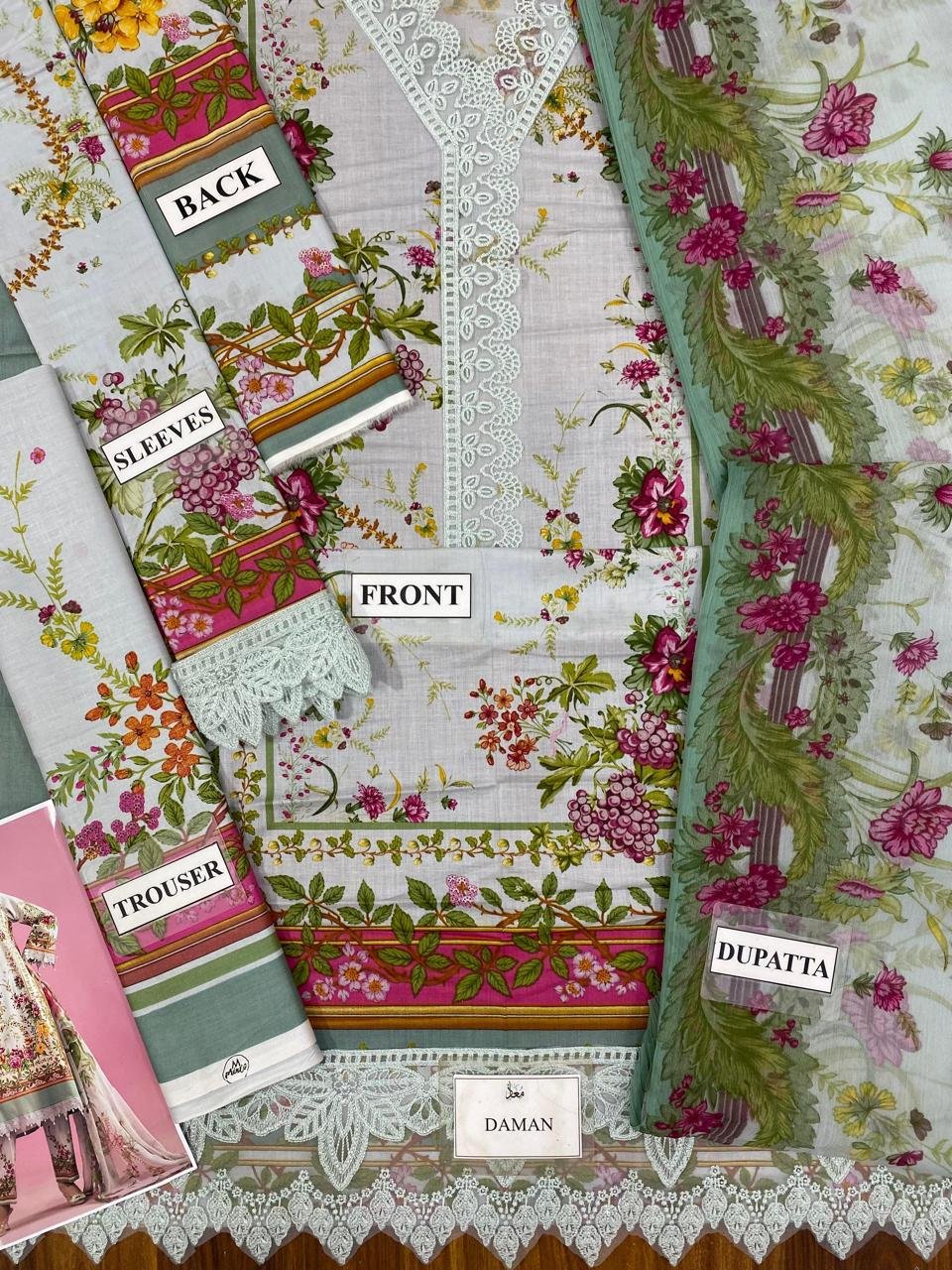 MARIA.B PRINTED LAWN WITH EMBROIDERY 3 PIECE COLLECTION - Image 4