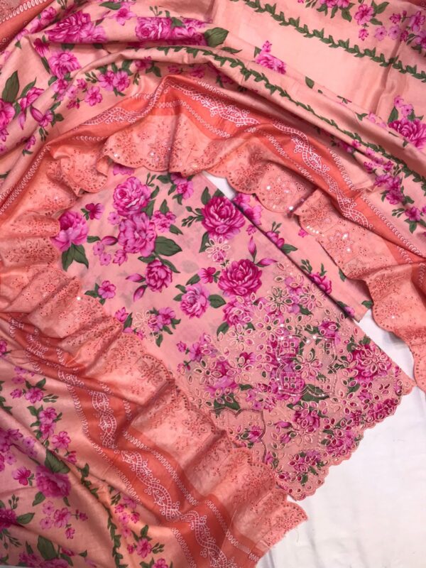 MARIA.B The Most Famous Chicken Kari Unstitched 3 Piece Collection - Image 16