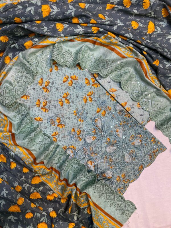 MARIA.B The Most Famous Chicken Kari Unstitched 3 Piece Collection - Image 17