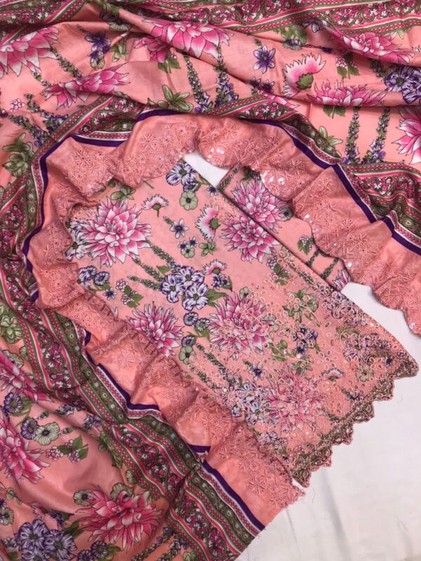 MARIA.B The Most Famous Chicken Kari Unstitched 3 Piece Collection - Image 13