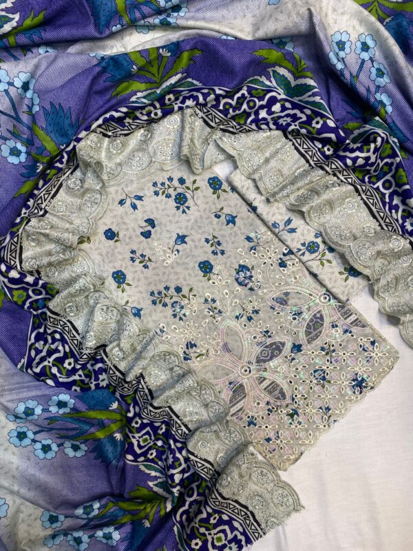 MARIA.B The Most Famous Chicken Kari Unstitched 3 Piece Collection - Image 12