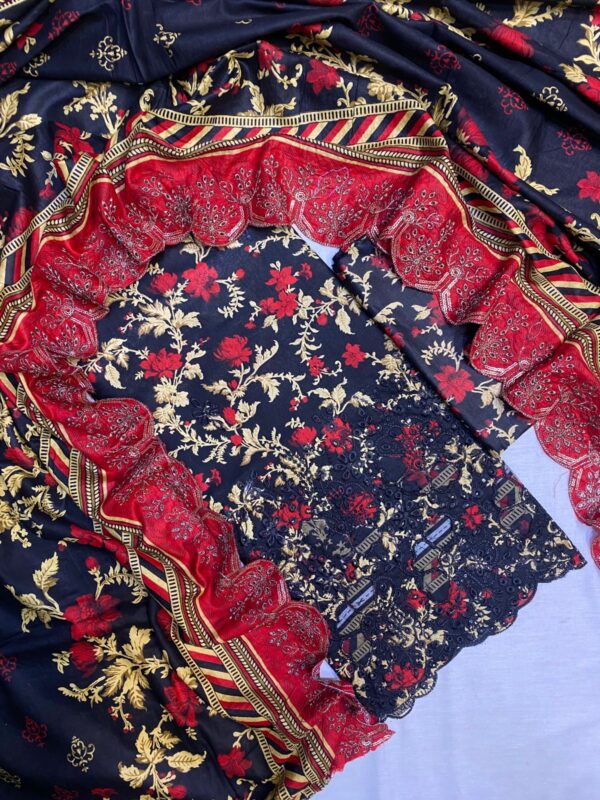 MARIA.B The Most Famous Chicken Kari Unstitched 3 Piece Collection - Image 8