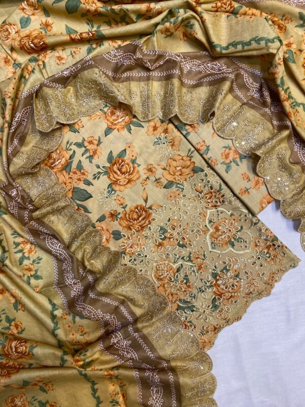 MARIA.B The Most Famous Chicken Kari Unstitched 3 Piece Collection - Image 5