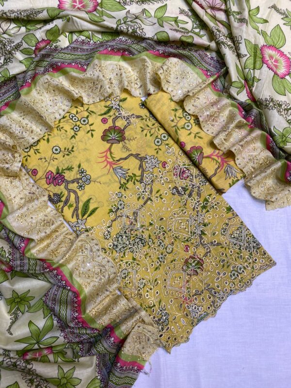 MARIA.B The Most Famous Chicken Kari Unstitched 3 Piece Collection - Image 6