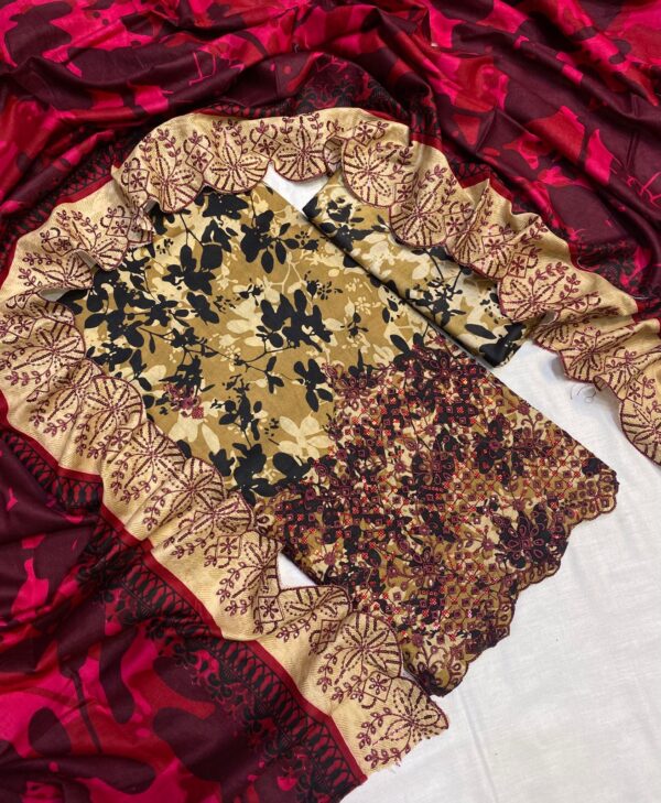 MARIA.B The Most Famous Chicken Kari Unstitched 3 Piece Collection