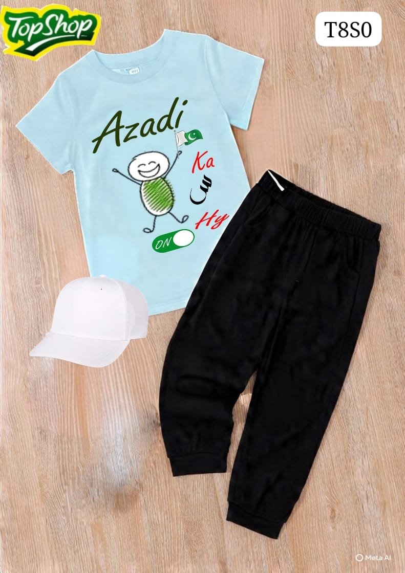 14 August Kids Suits (Pack of 3) T-shirt Trouser Cap - Image 13