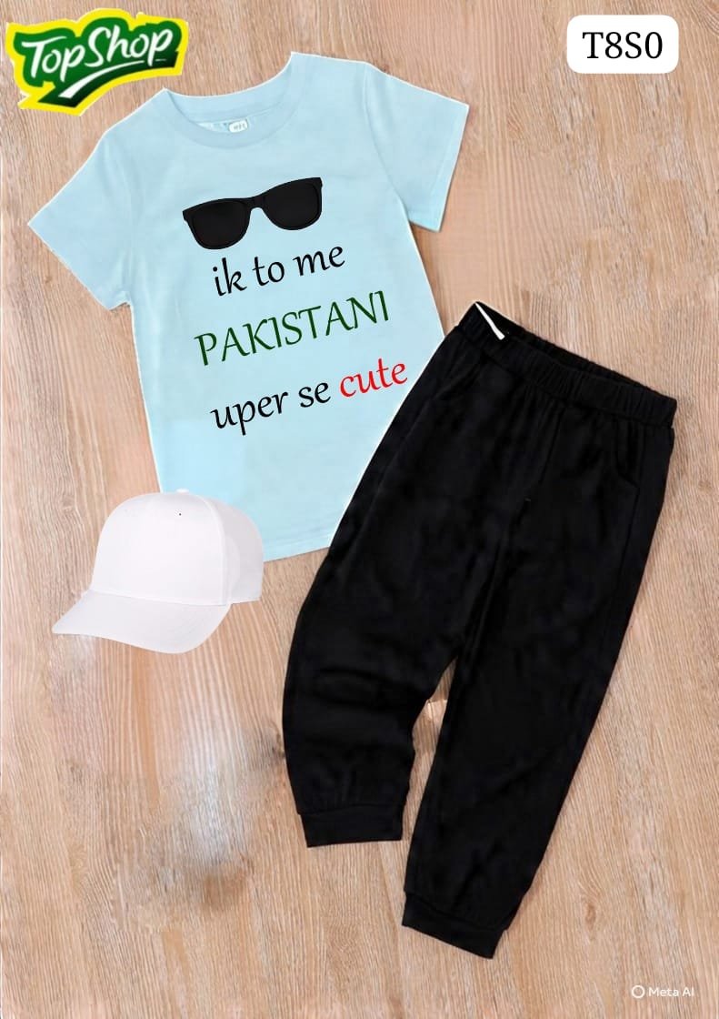 14 August Kids Suits (Pack of 3) T-shirt Trouser Cap - Image 12