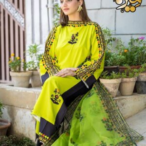 FRONT AND BACK DIGITAL PRINTED LONG SHIRT WITH FLAPPER DUPATTA ZEST TRIBAL 3PCS SET