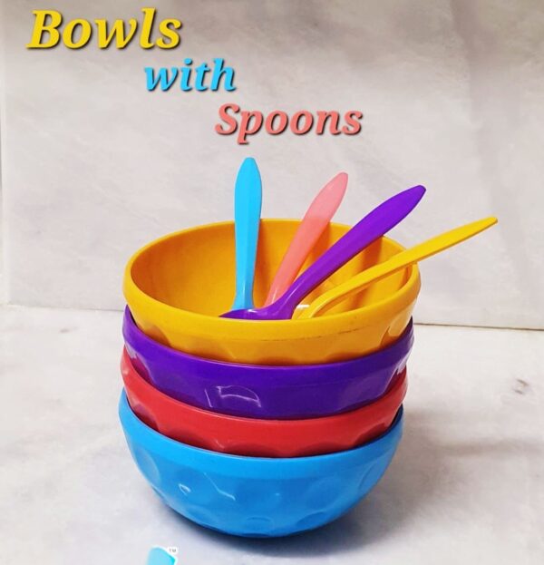 COLORFUL BOWLS WITH SPOONS - Image 2
