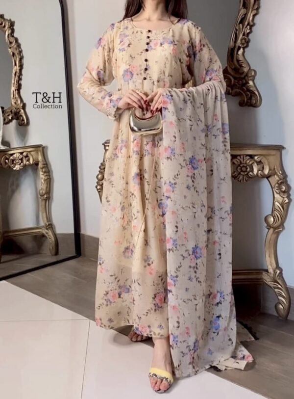 T&H COLLECTION PRINTED CHIFFON STITCHED MAXI - Image 3