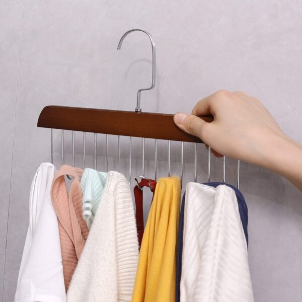 8 Hook Multifunctional Solid Wood Hanger Perfect for Hanging - Image 3