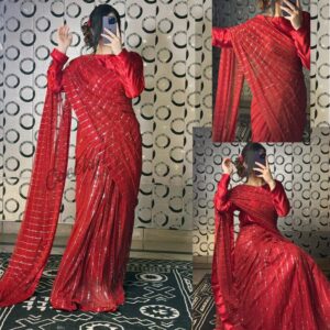 Fancy Moonlight Sitara Saree along Silk Blouse & Silk Petty-Coat