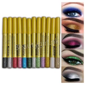 Gosh Glitter Eye-Shadow Pencil Pack Of 12 Multicolor