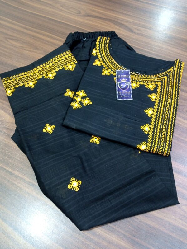 Al-MaiRaj 2 Piece Stitched Collection Fully Embroidered 9mm Sequence Angrakha Style - Image 3