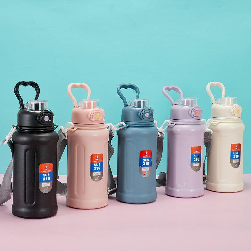 Stainless Steel 800ML |Portable Handle |Outdoor Gym Sports Water Bottle