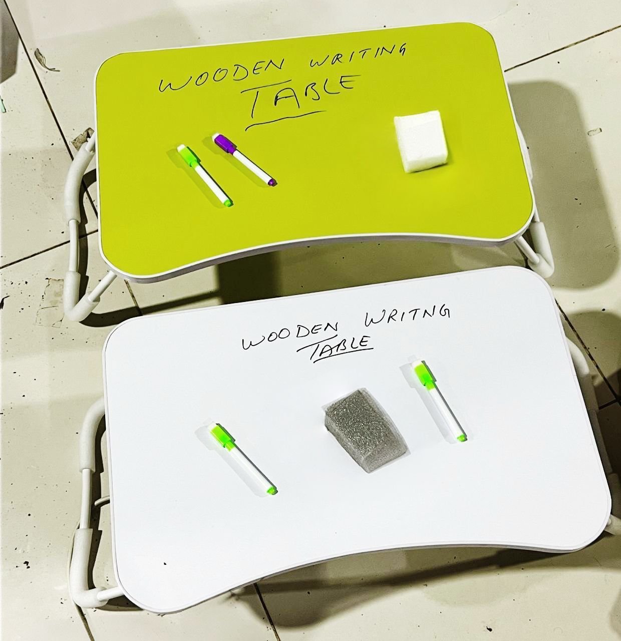 Multipurpose Foldable WhiteBoard *Study Table* With 2 Markers and Duster - Image 8