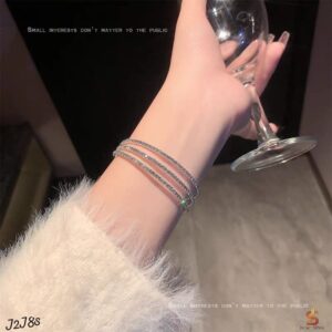 Fancy High Quality Gold Plated Zircon 3 Layers Handcuff