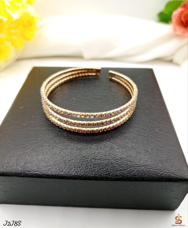 Fancy High Quality Gold Plated Zircon 3 Layers Handcuff - Image 2
