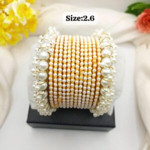 Fancy High Quality Bangles With Pearl Set