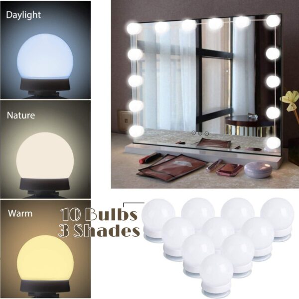 10 Bulb Vanity Light (3 Modes) USB Operated - Image 3