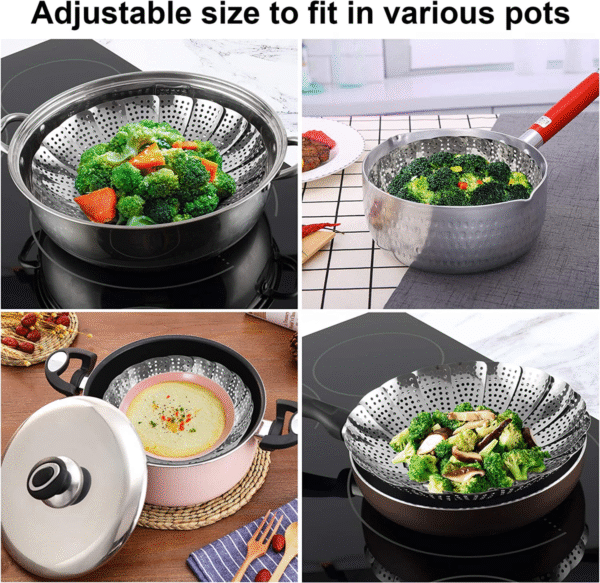 Stainless Food Folding Steamer Bowl - Image 2