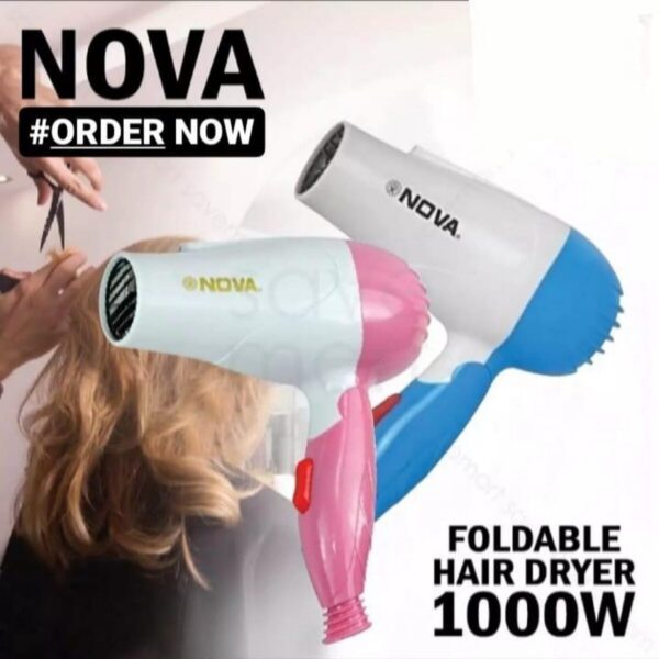 Nova 1290 Professional Foldable Hair Dryer 1000W - Image 2