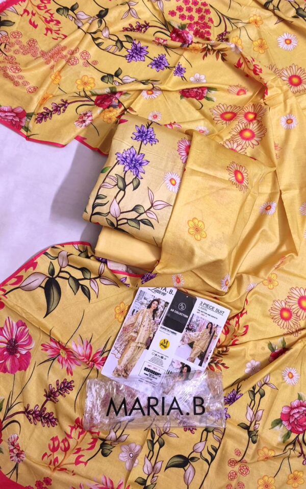 MARIA B DIGITAL PRINTED PREMIUM 3PC LAWN COLLECTION 2K25 - Image 4