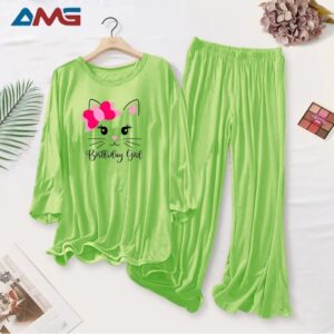 NIGHT SUITS FOR WOMEN'S |PARROT GREEN 💚 SERIES'