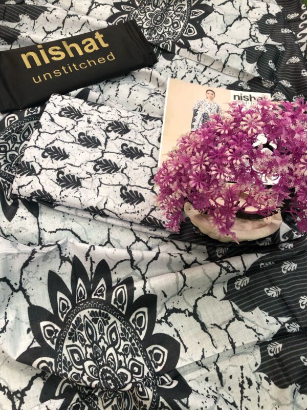 NISHAT Digital Print 3 Piece Unstitched Collection - Image 6