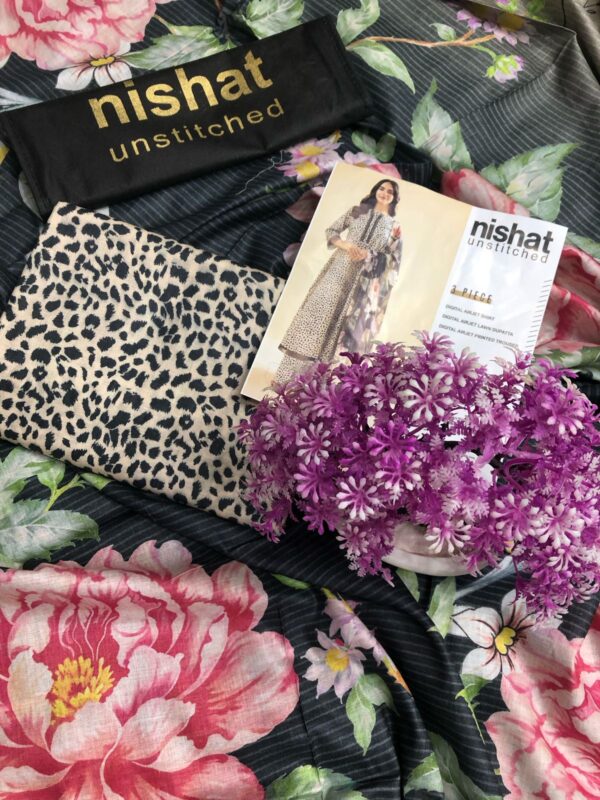 NISHAT Digital Print 3 Piece Unstitched Collection - Image 5