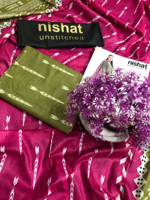 NISHAT Digital Print 3 Piece Unstitched Collection - Image 7