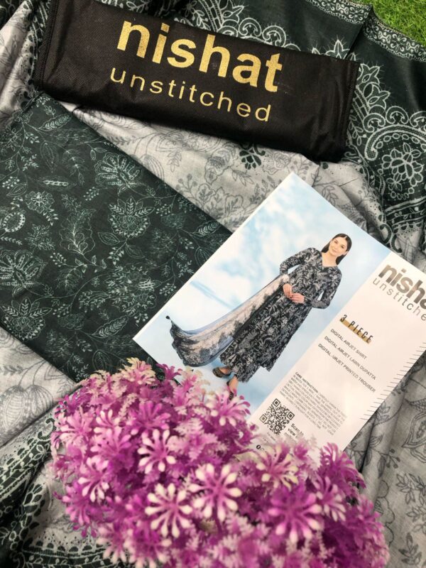 NISHAT Digital Print 3 Piece Unstitched Collection - Image 9